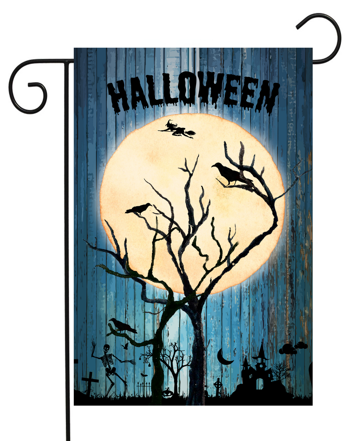 Big Moon Tree Halloween Garden Flag #G2033