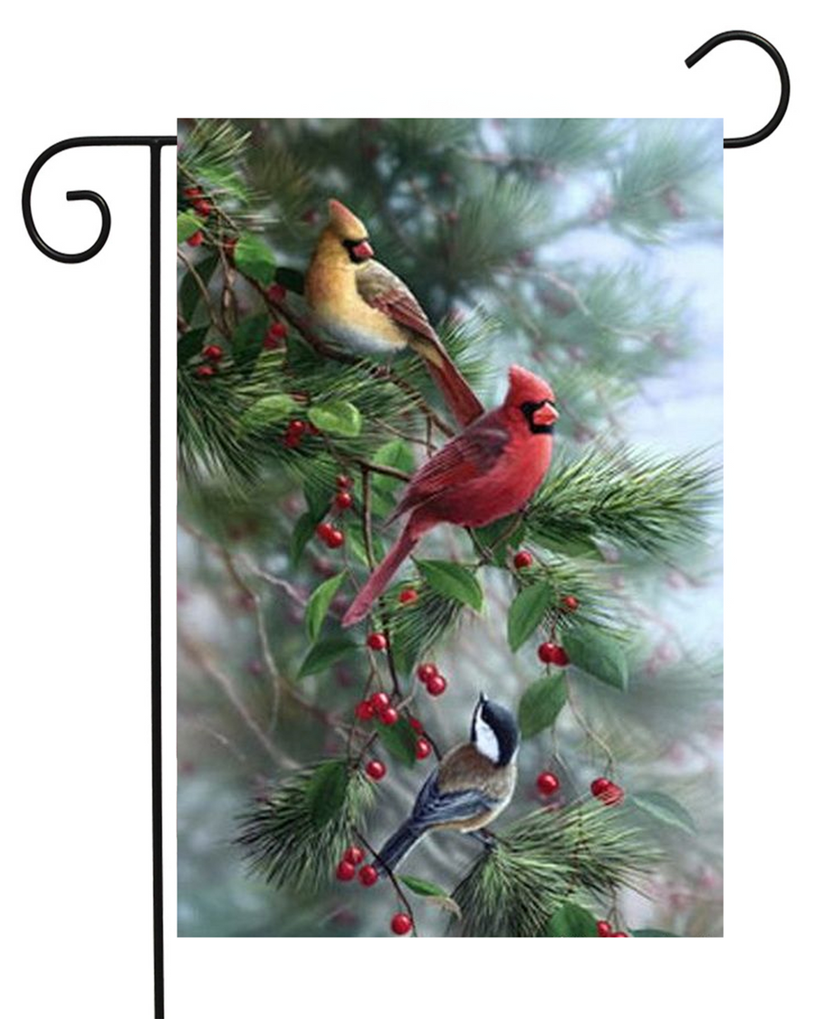 Birds on Berry Branch Garden Flag #G1333