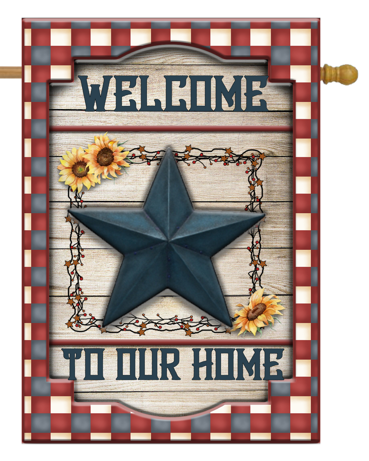 Blue Star Welcome House Flag #H2321