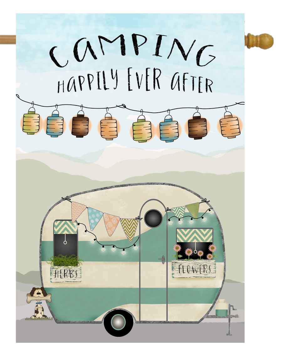 Camping Happily Ever After House Flag # H1032