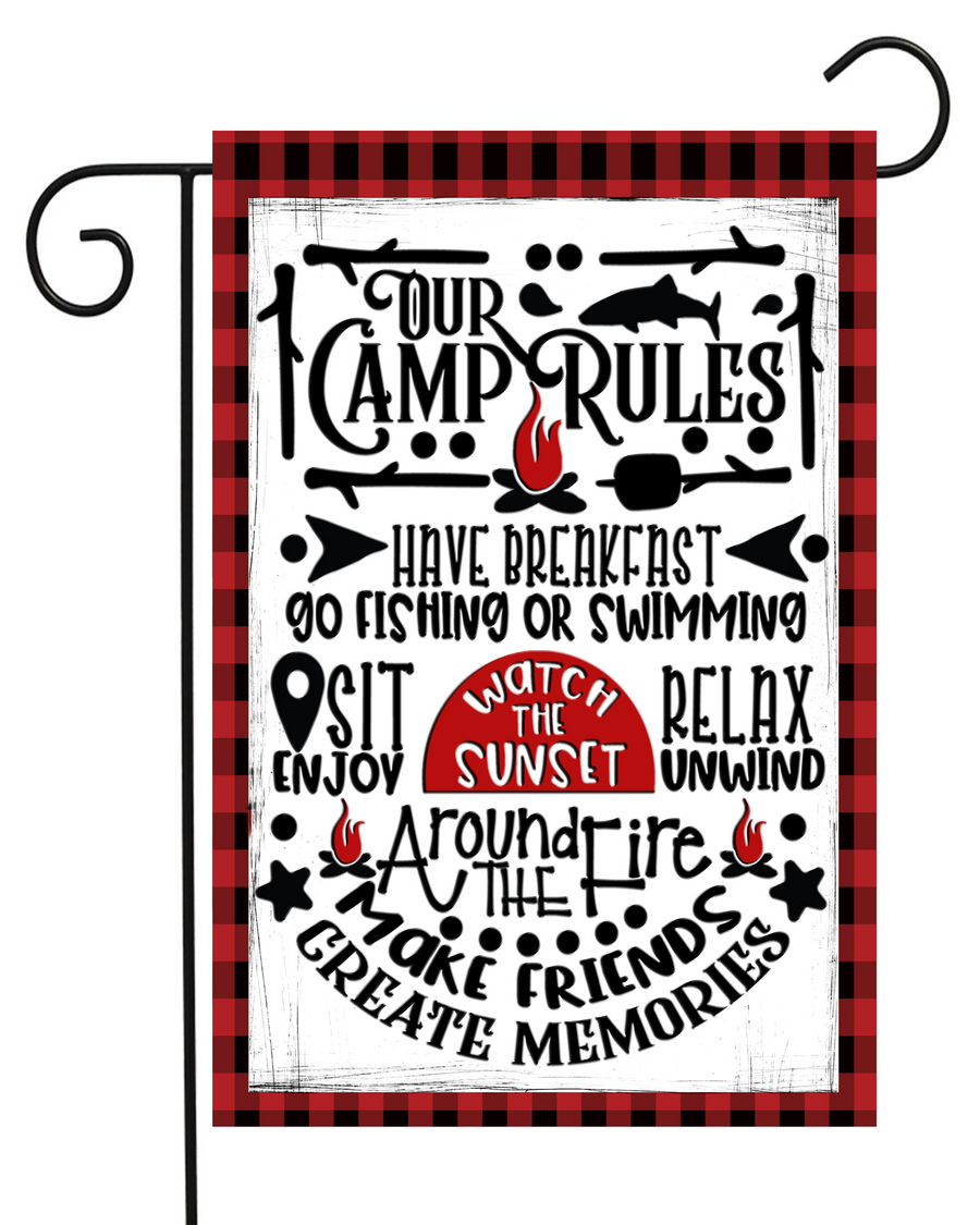 Camping Rules Garden Flag #G1396