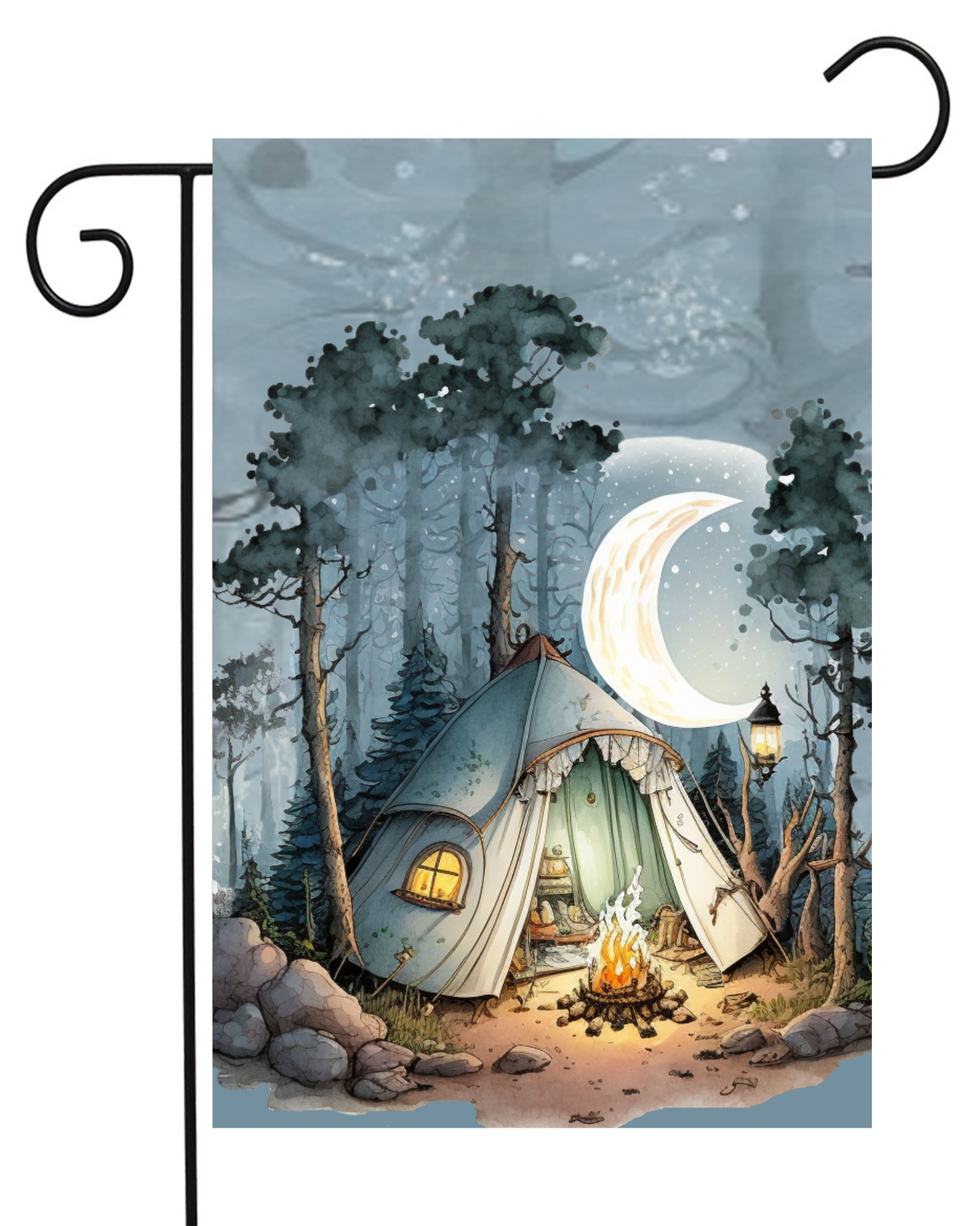 Camping Tent Moon Garden Flag #G2598