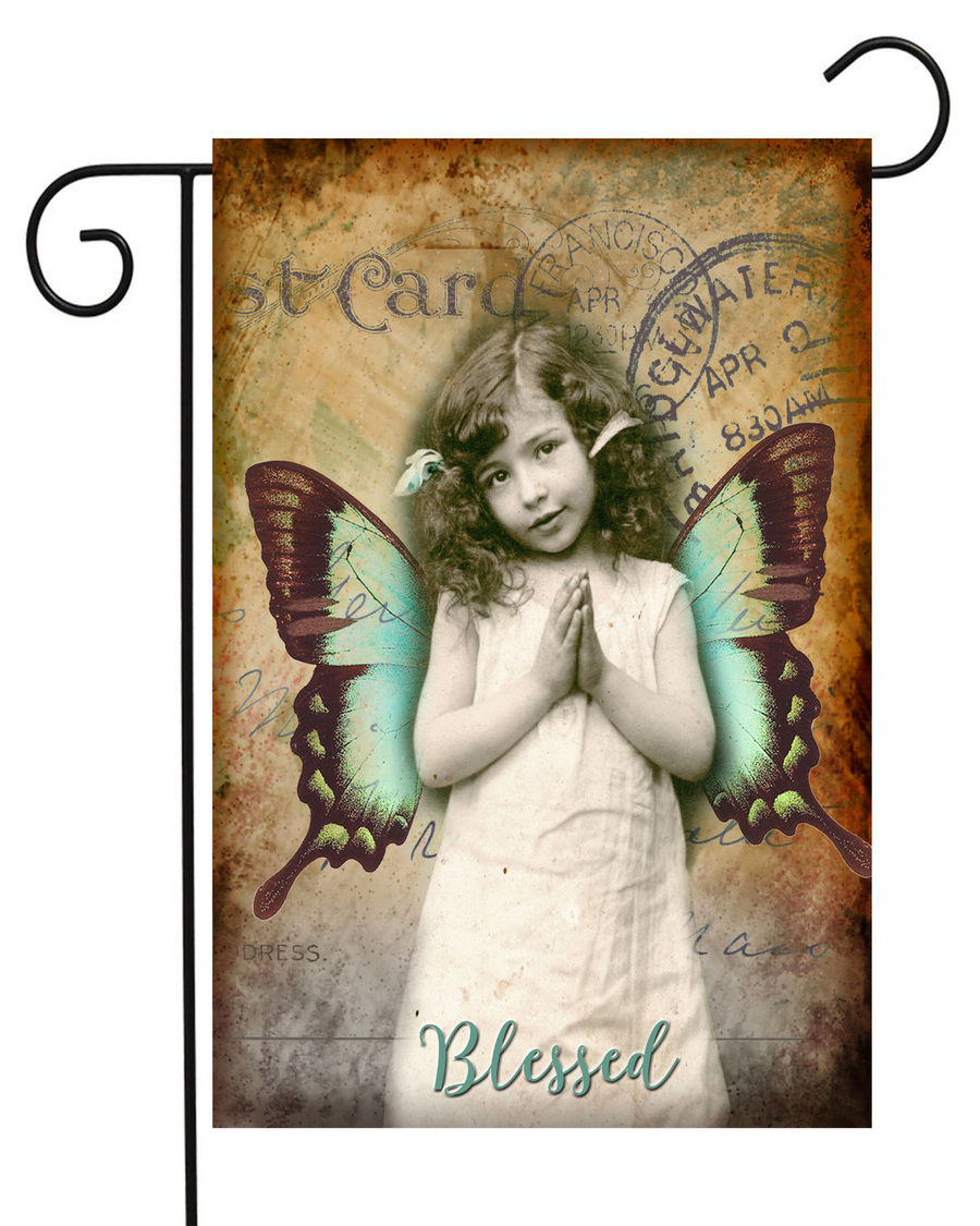 Child Girl Angel Blessed Garden Flag #G2174