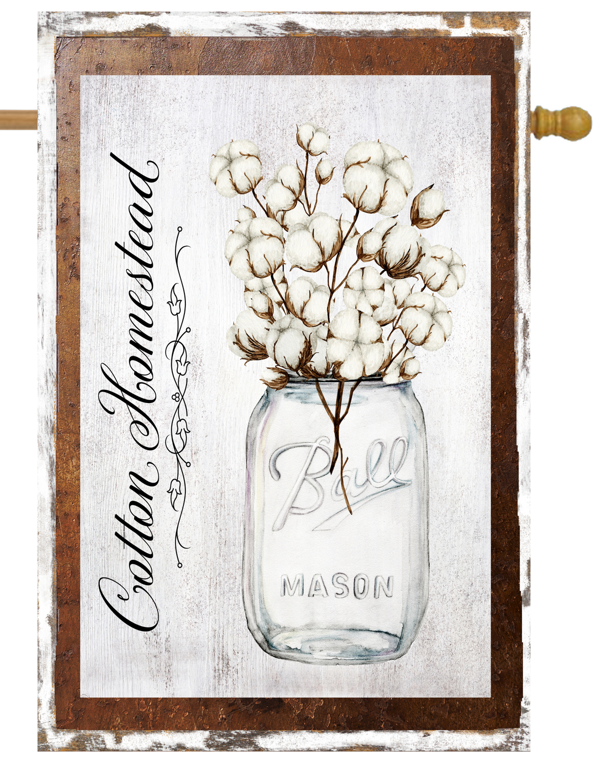 Cotton Homestead Ball Jar House Flag #H2300