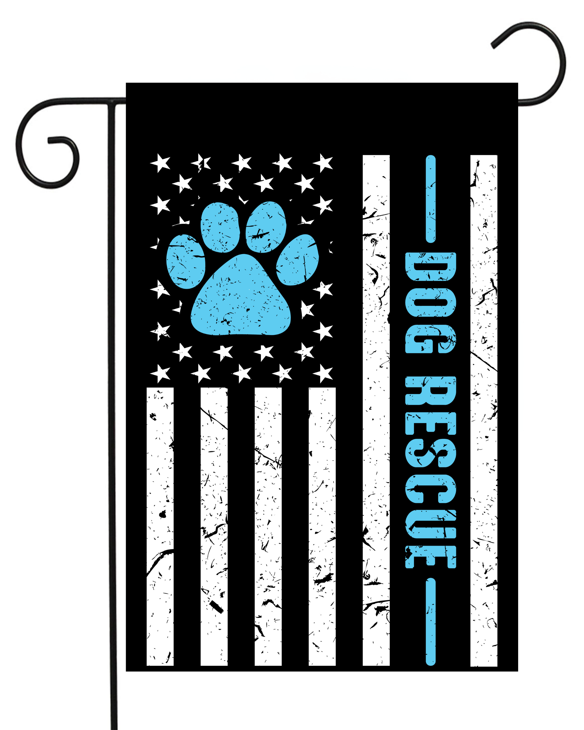 Dog Rescue Blue Stripe Garden Flag #G2601