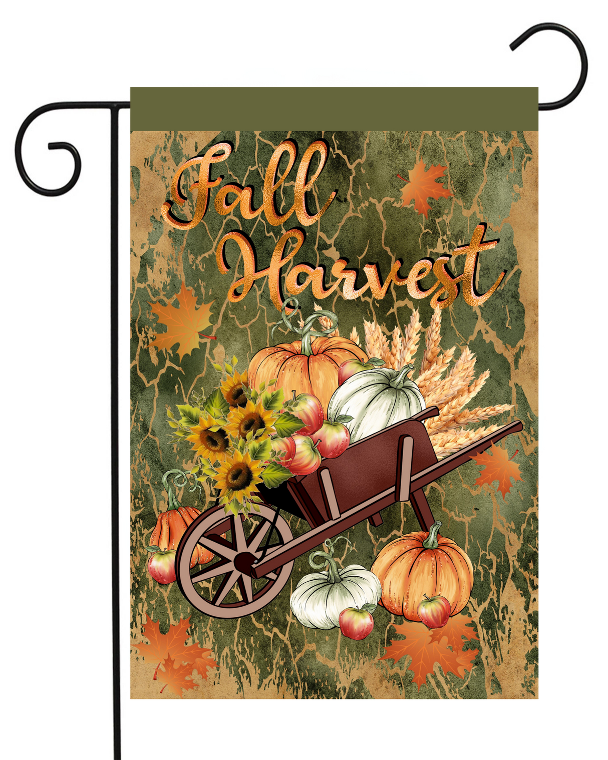 Fall Harvest Wheelbarrow Garden Flag #G1643