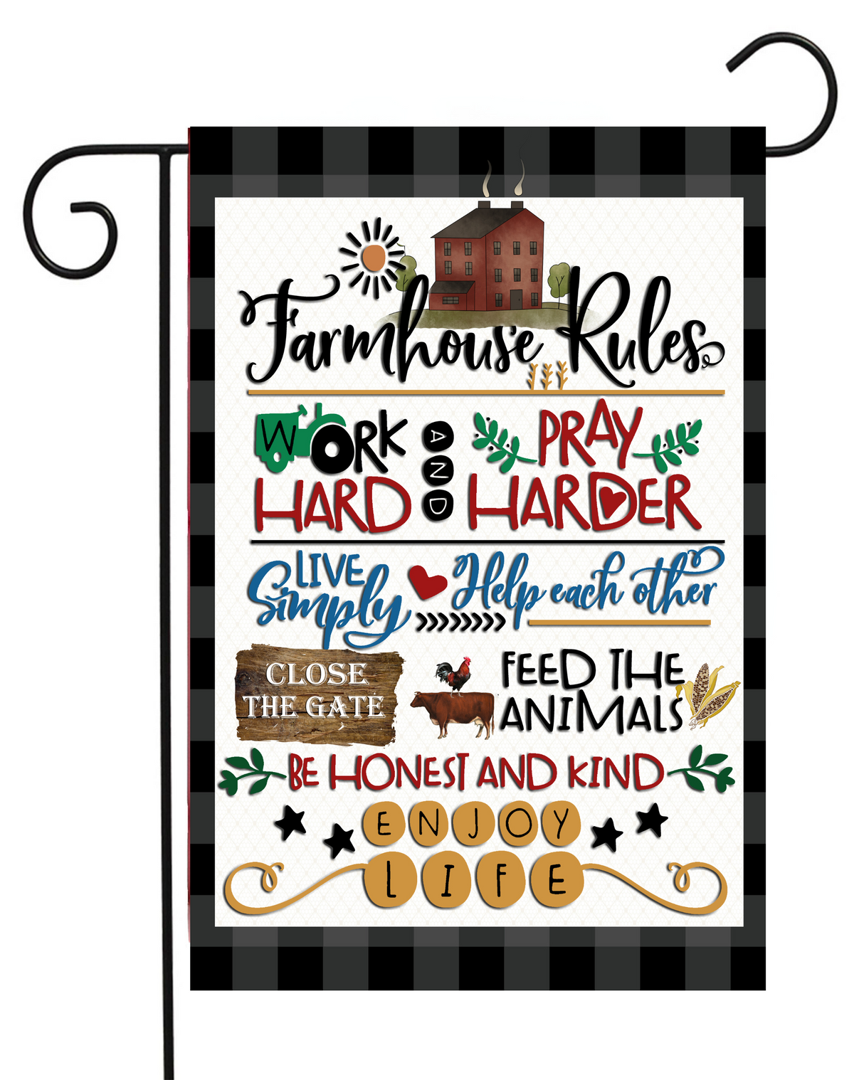 Farmhouse Rules Garden Flag #G2075