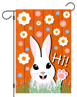 Welcoming White Rabbit Garden Flag #G1029-1