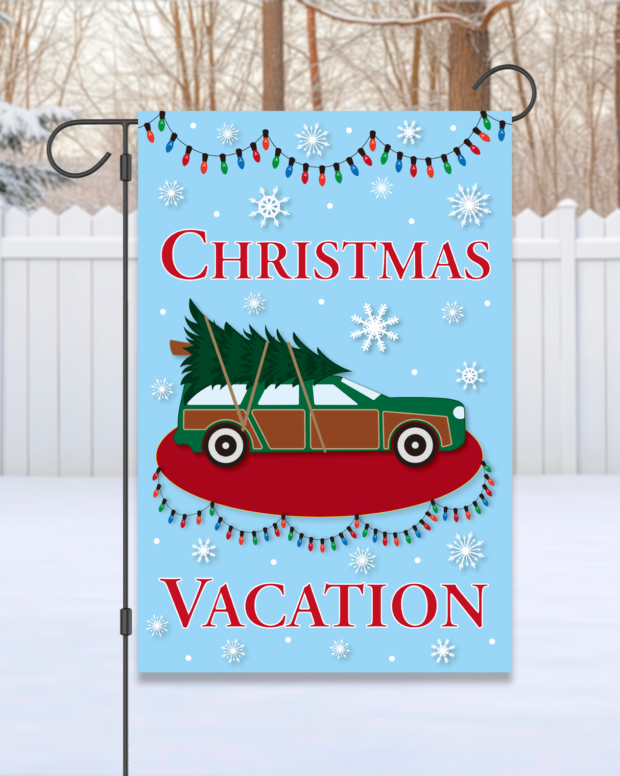 Christmas Vacation Wagon Garden Flag #G1202-1