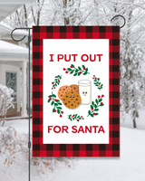 "I Put Out for Santa" Cookies and Milk Garden Flag #G1559-1