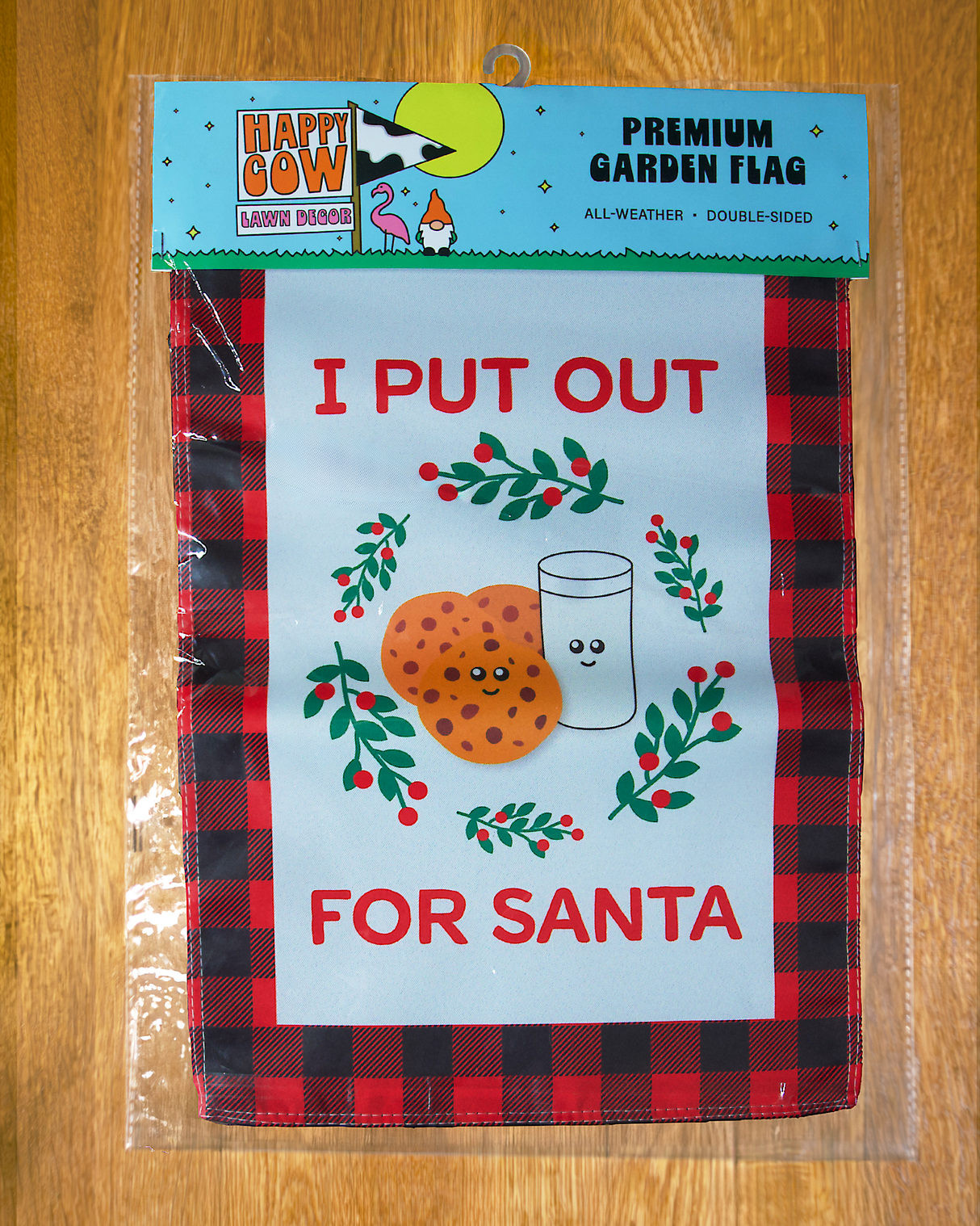 "I Put Out for Santa" Cookies and Milk Garden Flag #G1559-1