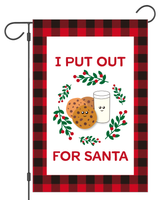 "I Put Out for Santa" Cookies and Milk Garden Flag #G1559-1