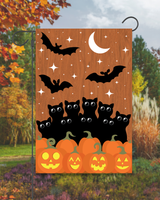 Black Cats and Bats Halloween Garden Flag #G2030-1