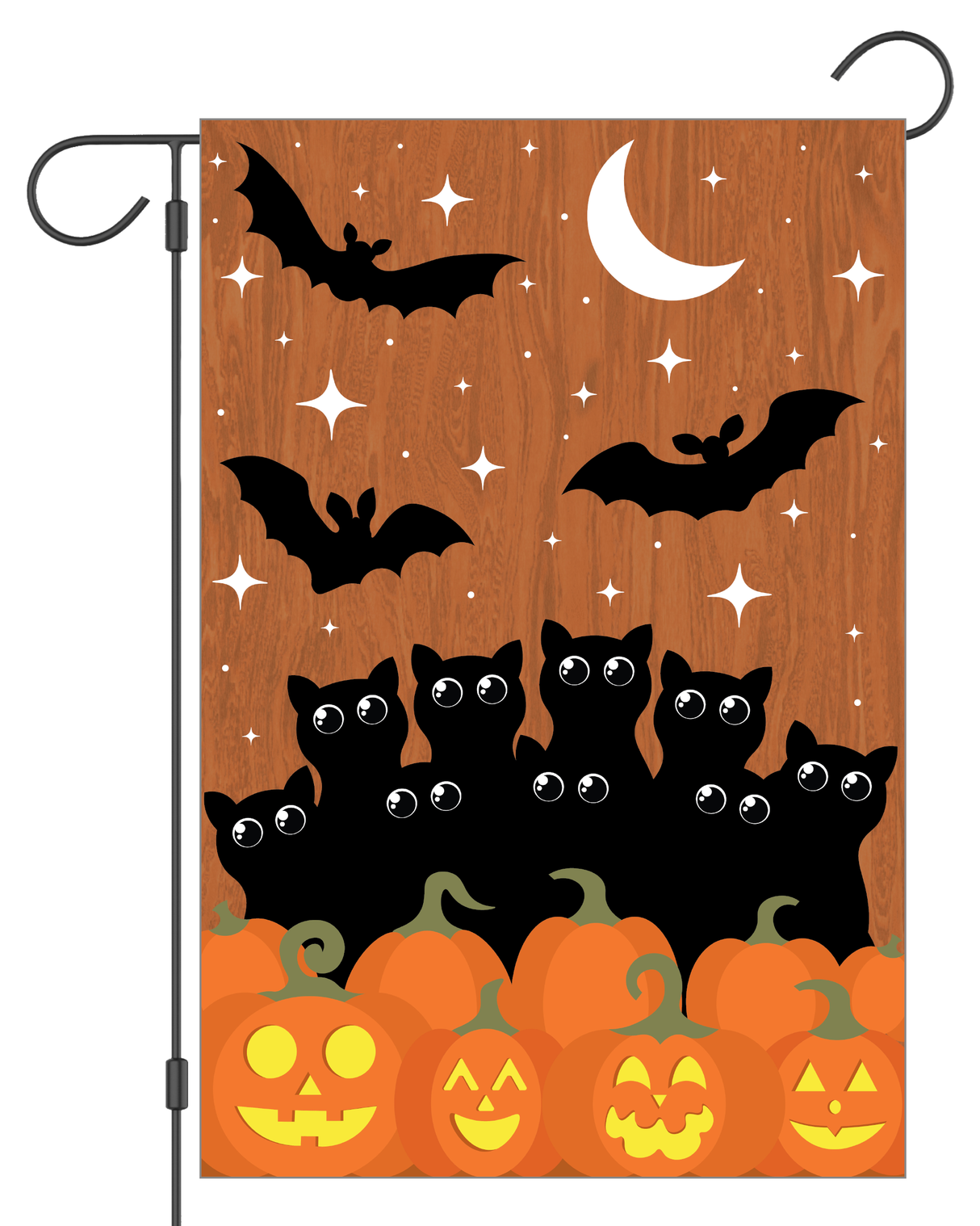 Black Cats and Bats Halloween Garden Flag #G2030-1