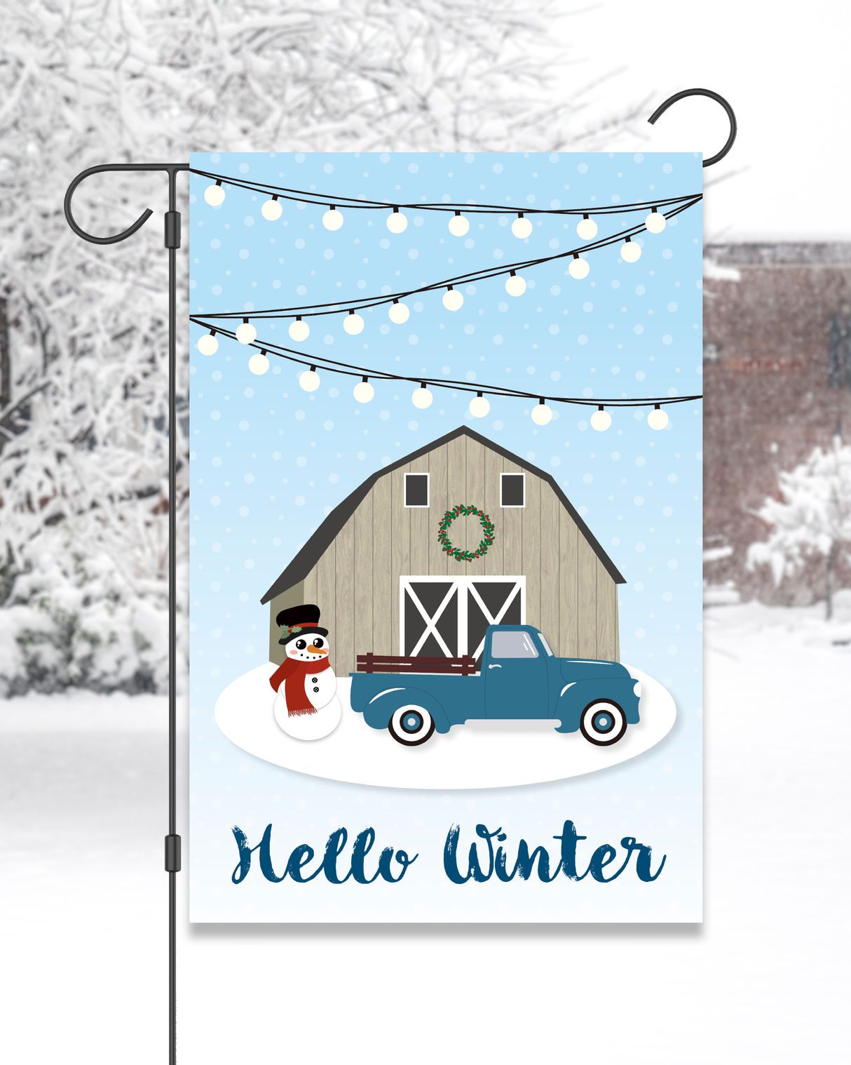 "Hello Winter" Garden Flag #G2128-1