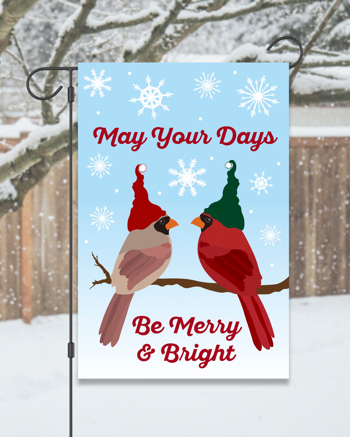 "May Your Days Be Merry and Bright" Winter Birds Garden Flag #G2349-1