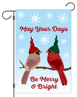 "May Your Days Be Merry and Bright" Winter Birds Garden Flag #G2349-1