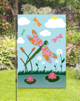 Dragonflies Flying Over Pond Garden Flag #G2577-1