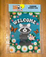 "Welcome Racoon" Garden Flag #G2639-1