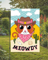 "Meowdy" Cat Garden Flag #G3004