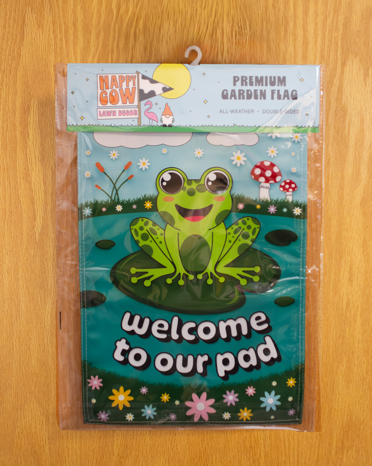 "Welcome to Our Pad" Frog Garden Flag #G3008