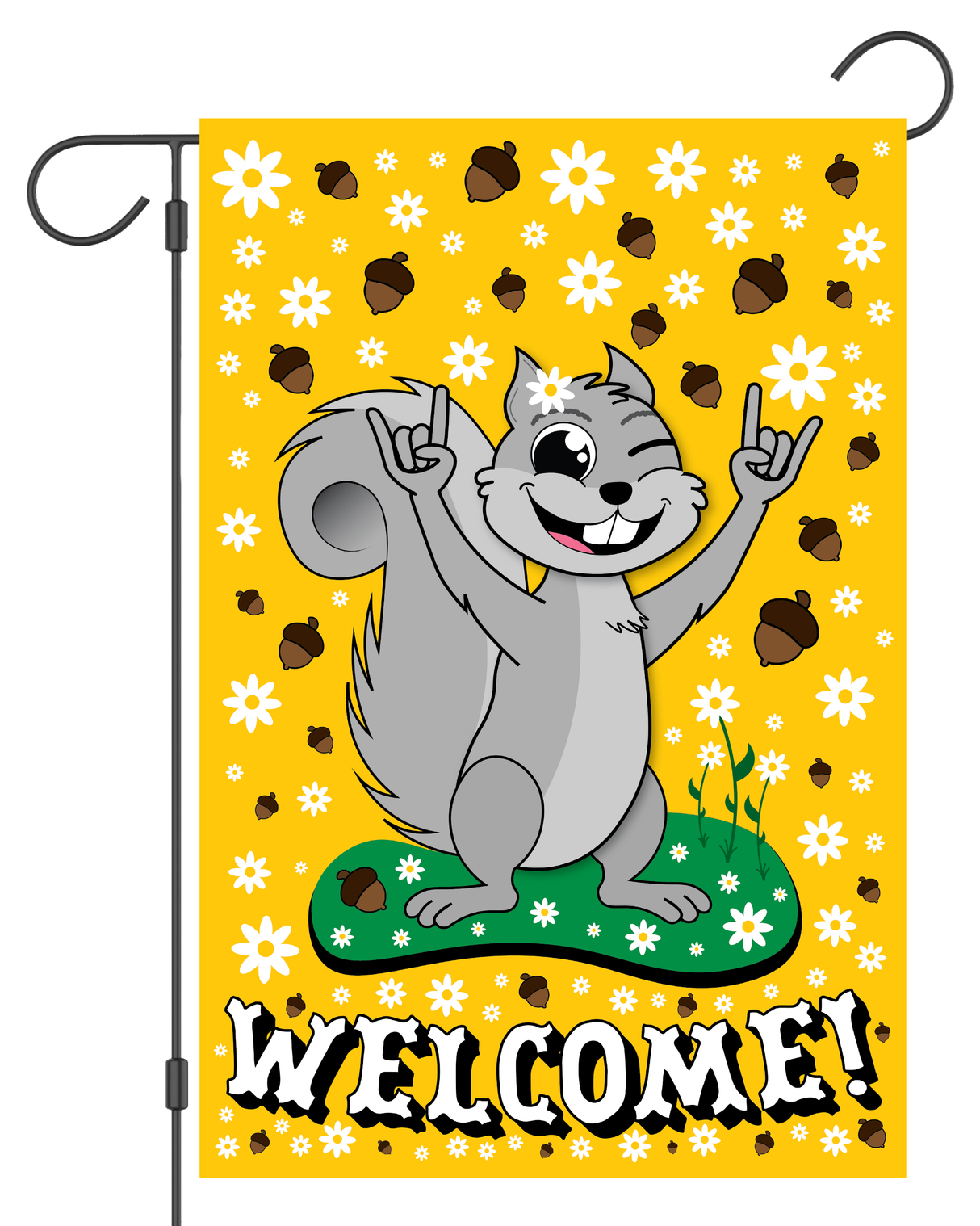 Welcome Rock On Squirrel Garden Flag #G3009