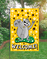 Welcome Rock On Squirrel Garden Flag #G3009