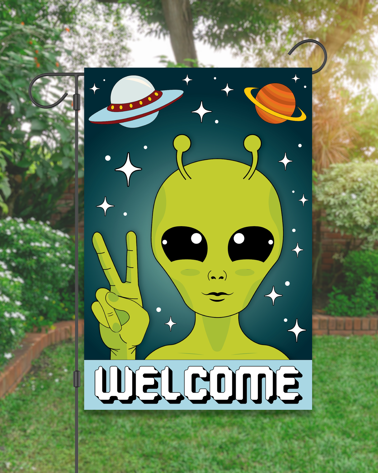 Welcome Alien Garden Flag #G3018