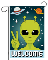 Welcome Alien Garden Flag #G3018