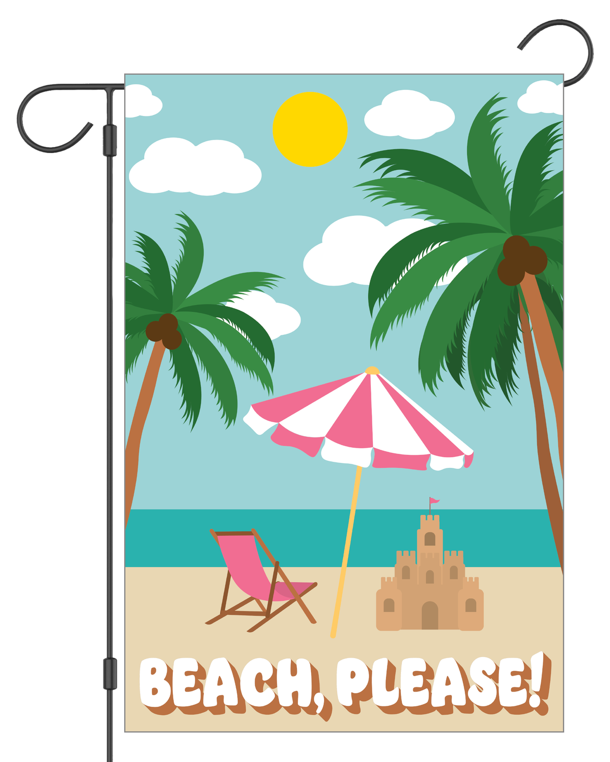 "Beach, Please" Garden Flag #G3020