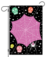 Funky Spiderweb Halloween Garden Flag #G3029