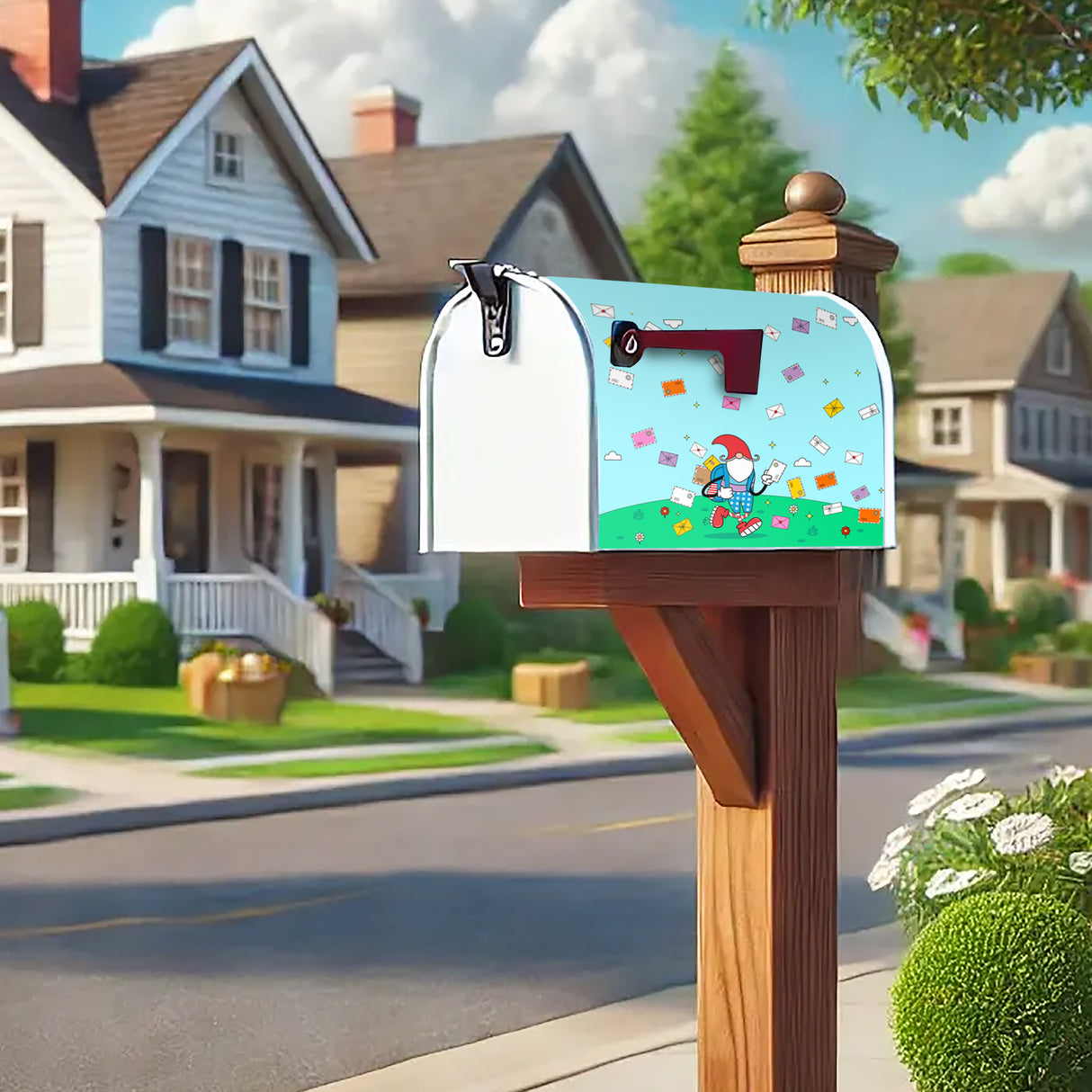 Gnome Delivering Mail Mailbox Cover #MC0005