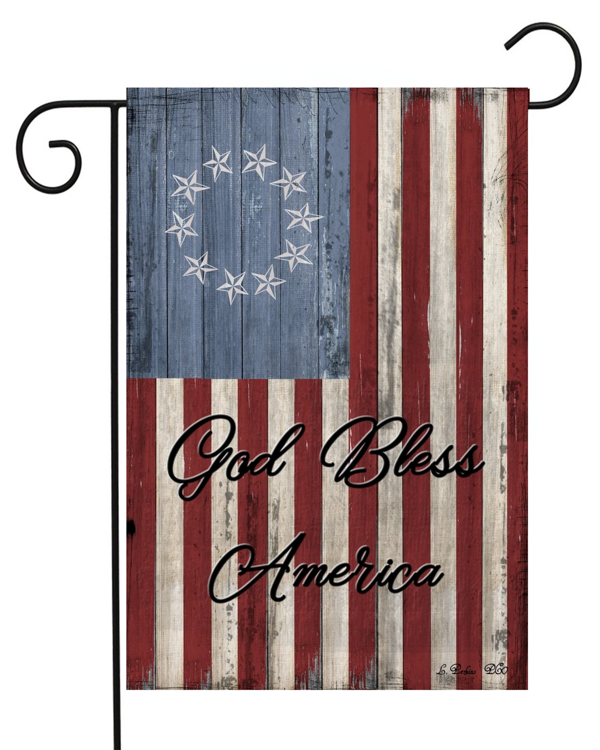 God Bless America Betsy Ross Style Garden Flag #G1079