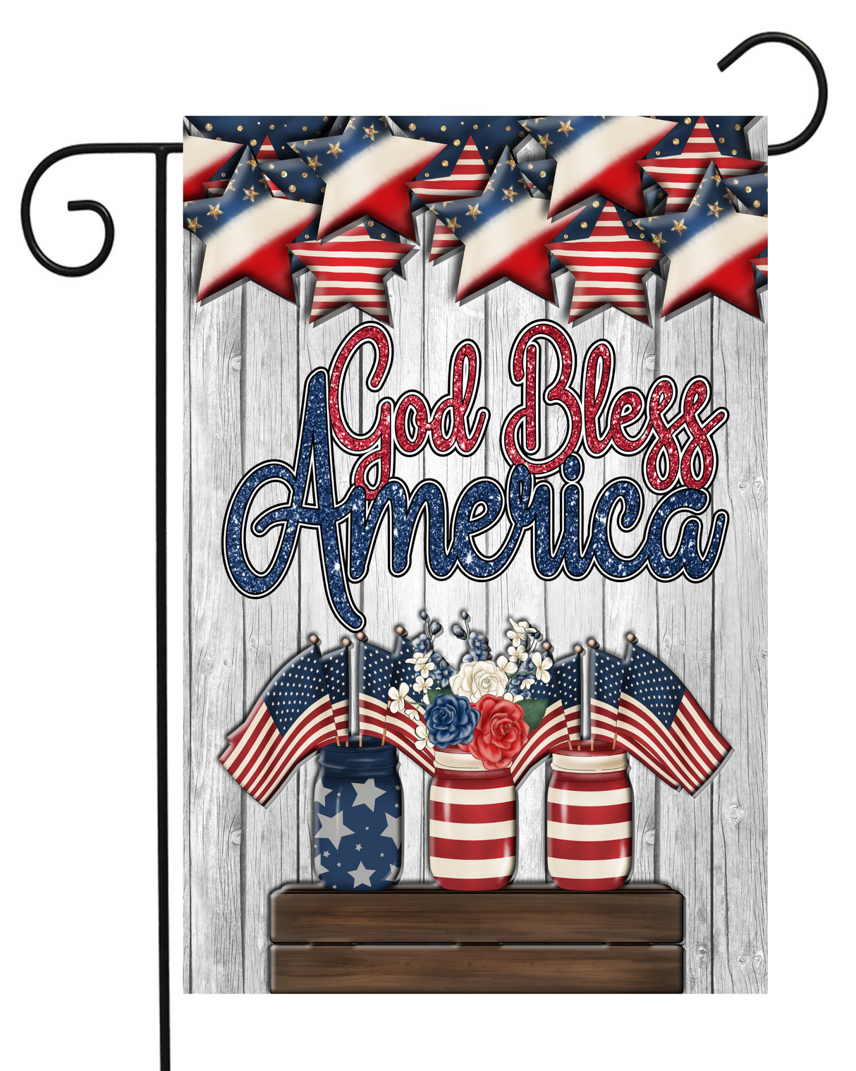 God Bless America Jars Garden Flag #G1973