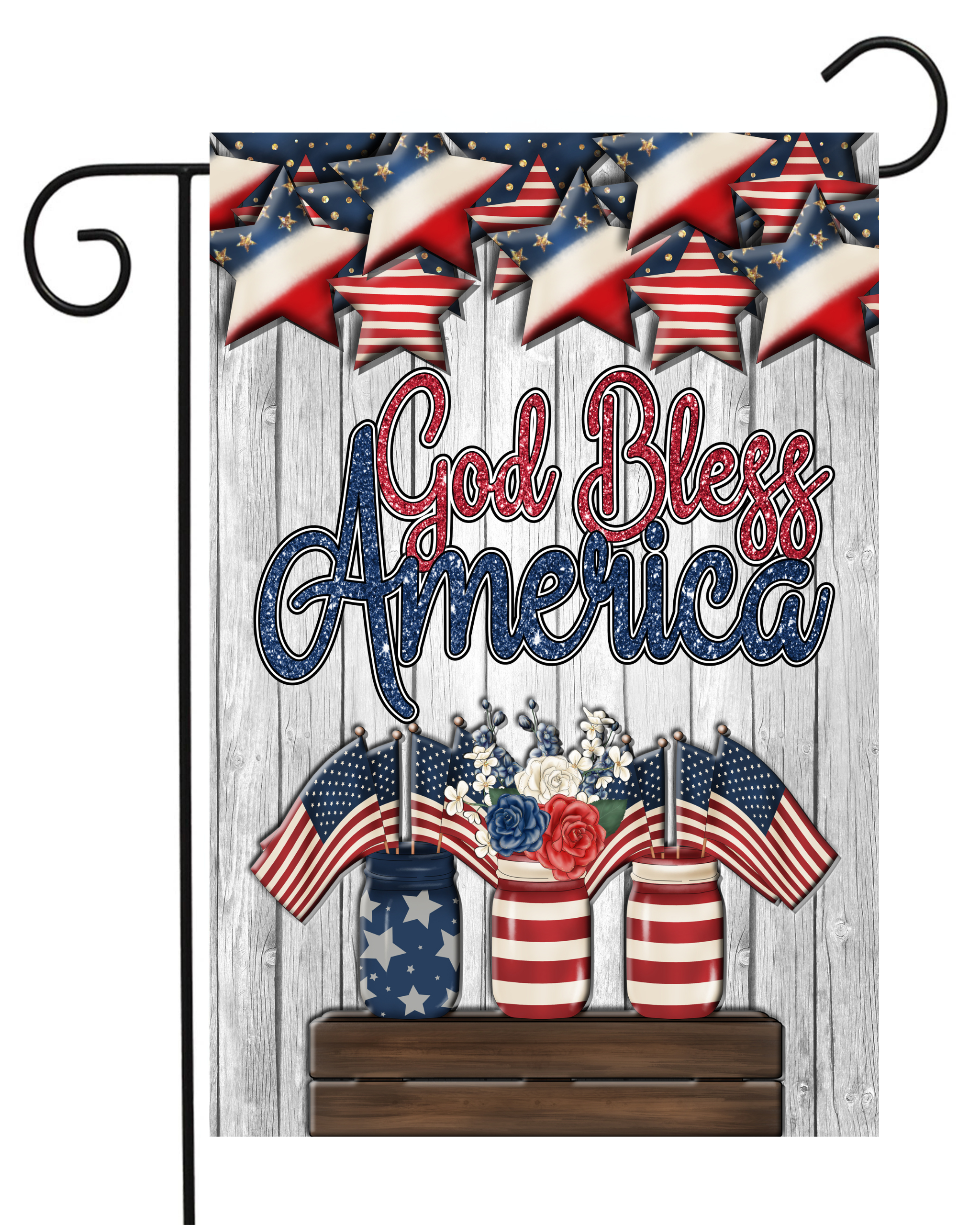 God Bless America Jars Garden Flag #G1973