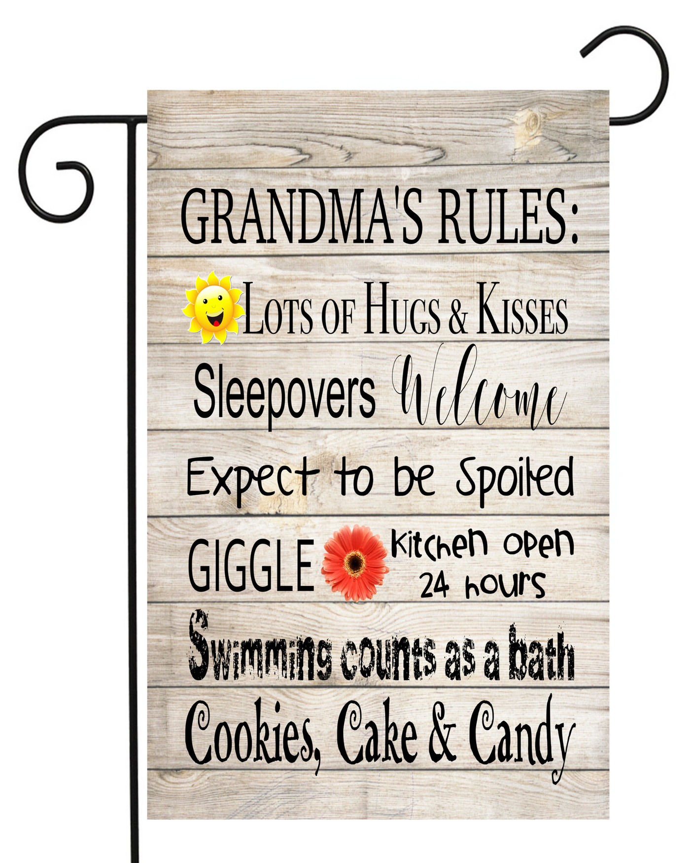 Grandmas Rules Garden Flag #G1951