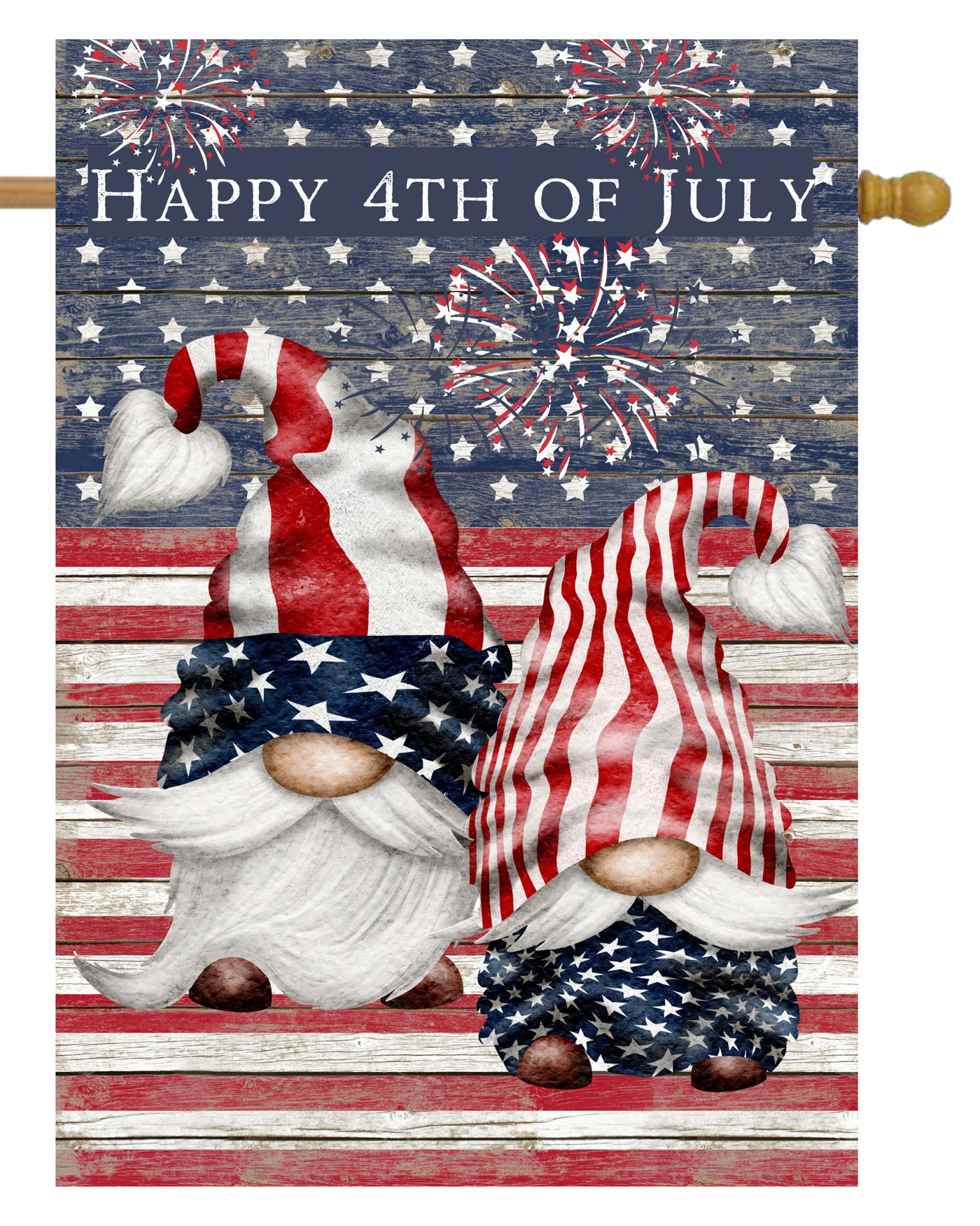 Happy 4th of July Gnomes House Flag #H2218