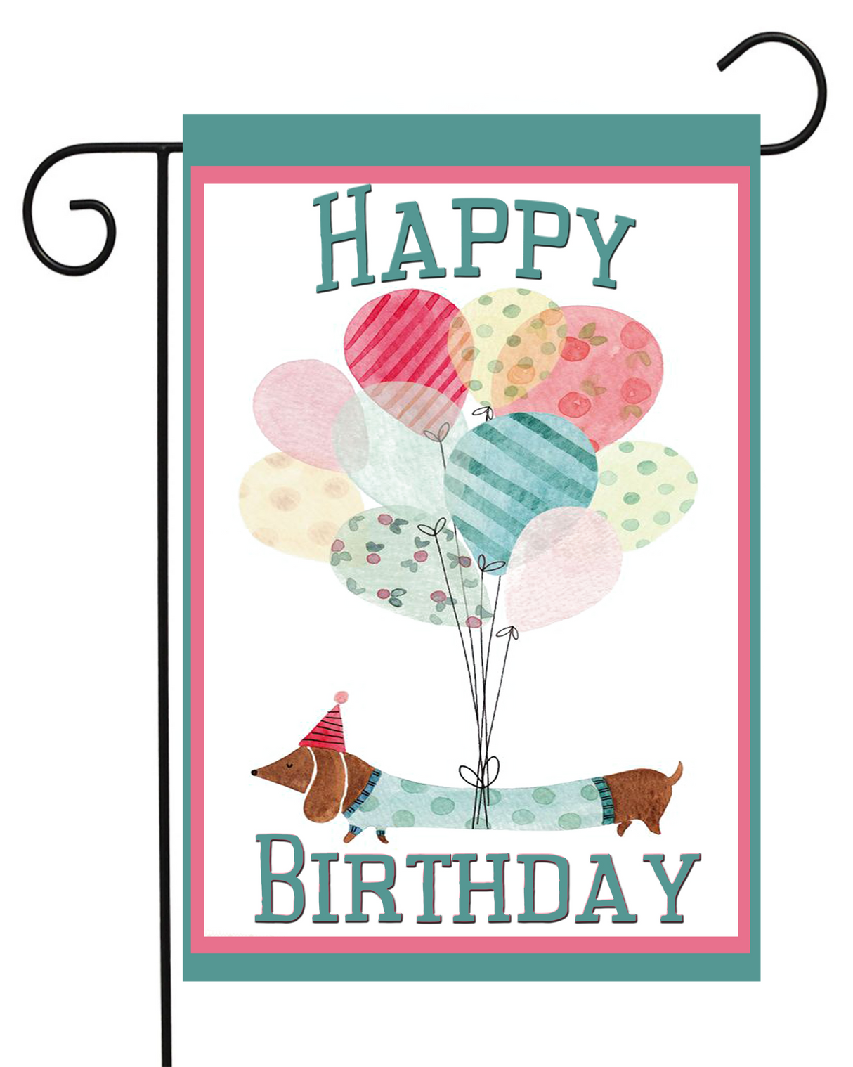 Happy Birthday Dog Balloons Garden Flag #G1456