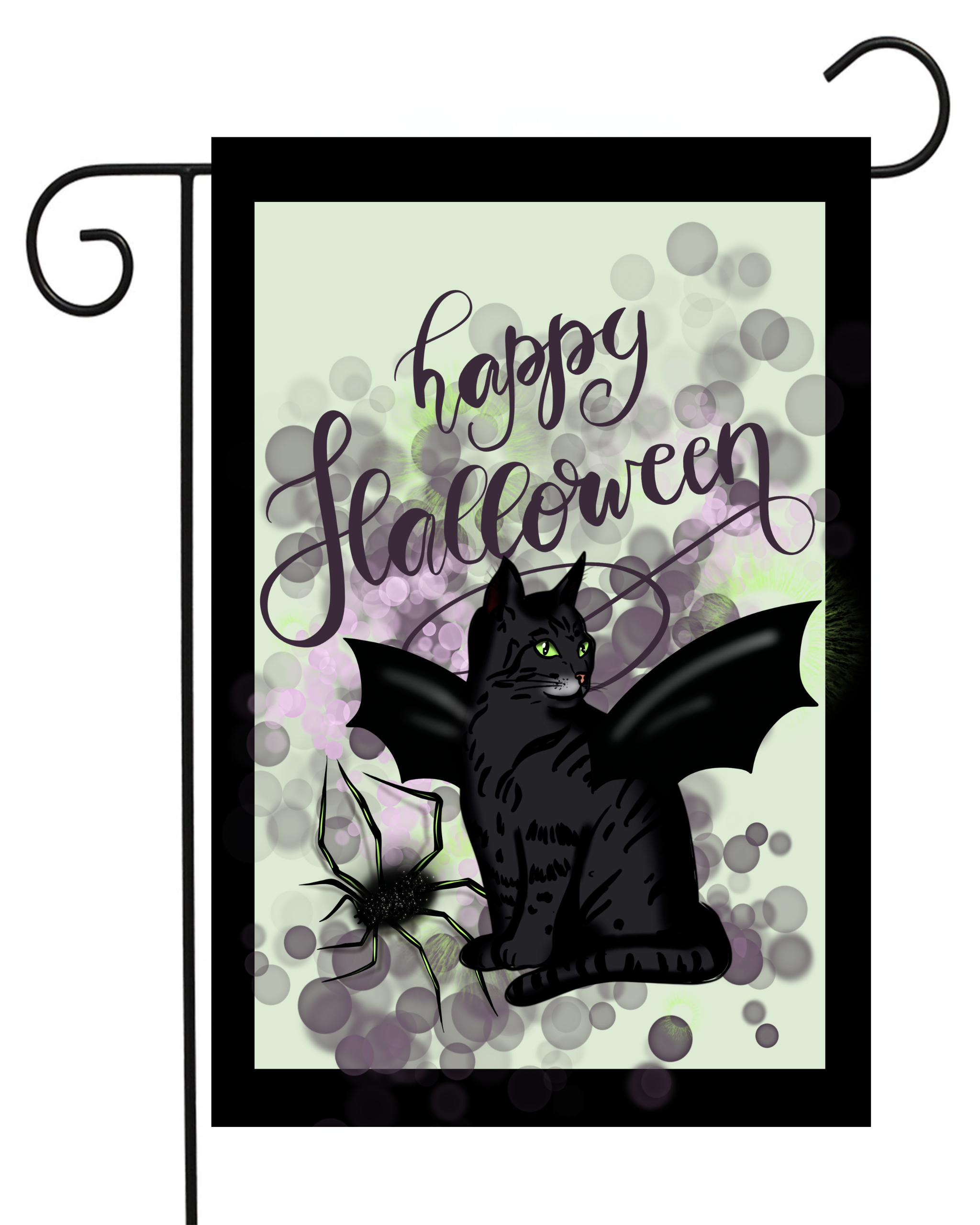 Happy Halloween Black Cat Bat Garden Flag #G1552