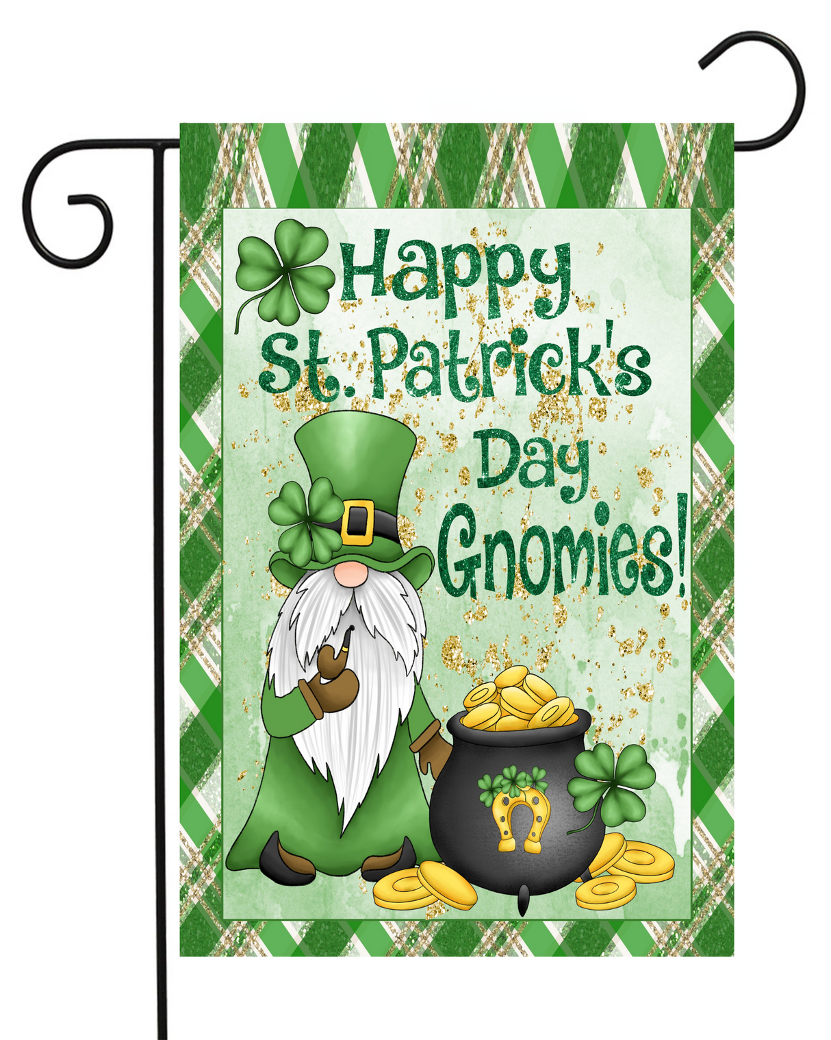 Happy St. Patrick's Day Gnomies Garden Flag #G2043