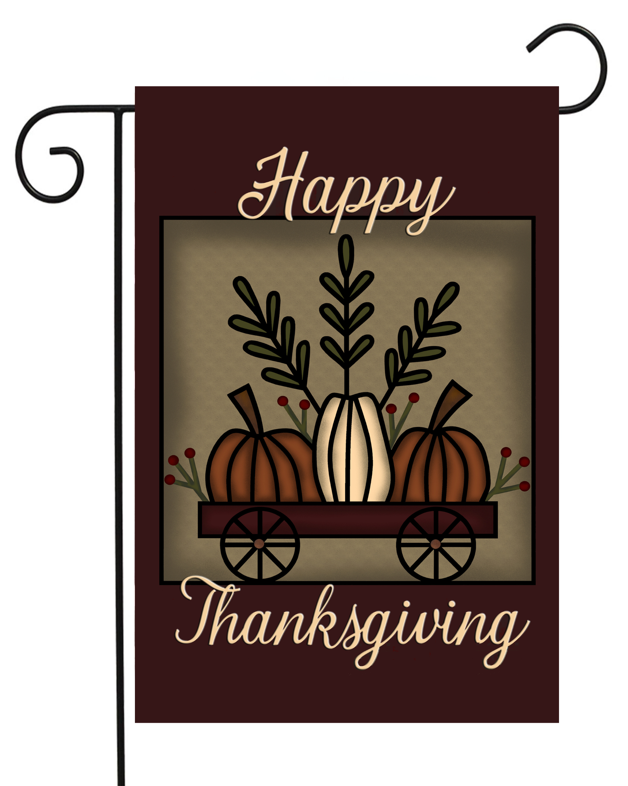 Happy Thanksgiving Wagon Garden Flag #G1649