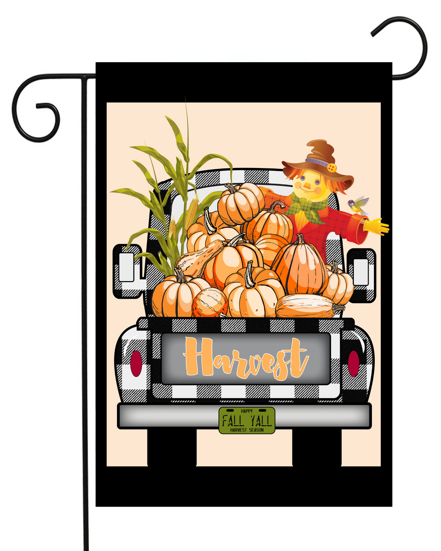 Harvest Pumpkin Pickup Truck Garden Flag #G1428