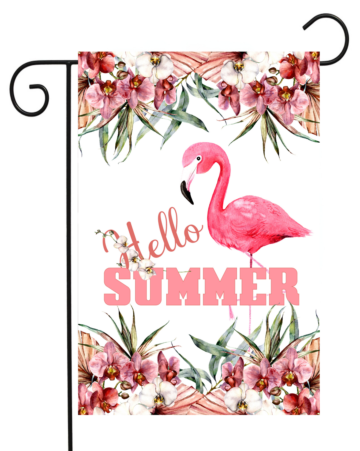 Hello Summer Flamingo Garden Flag #G1954