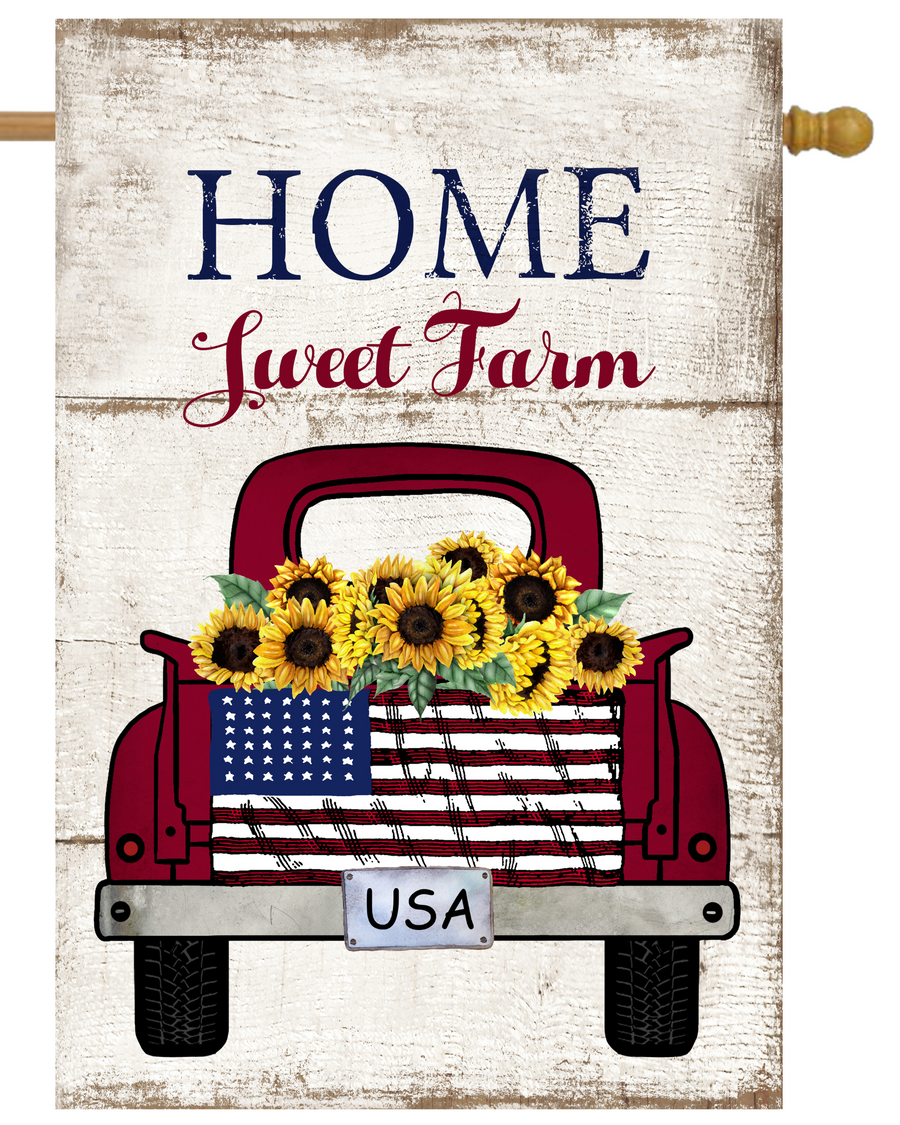 Home Sweet Farm House Flag # H1360