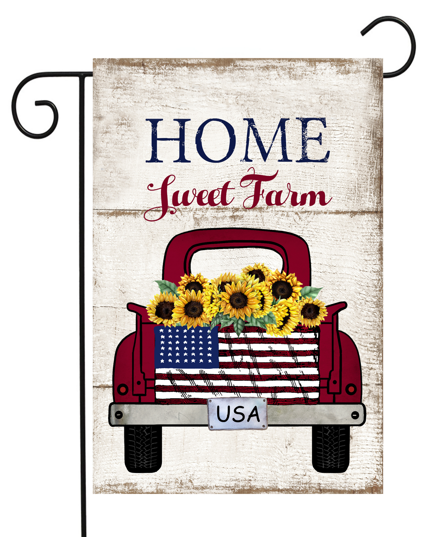 Home Sweet Farm Red Truck Garden Flag #G1360