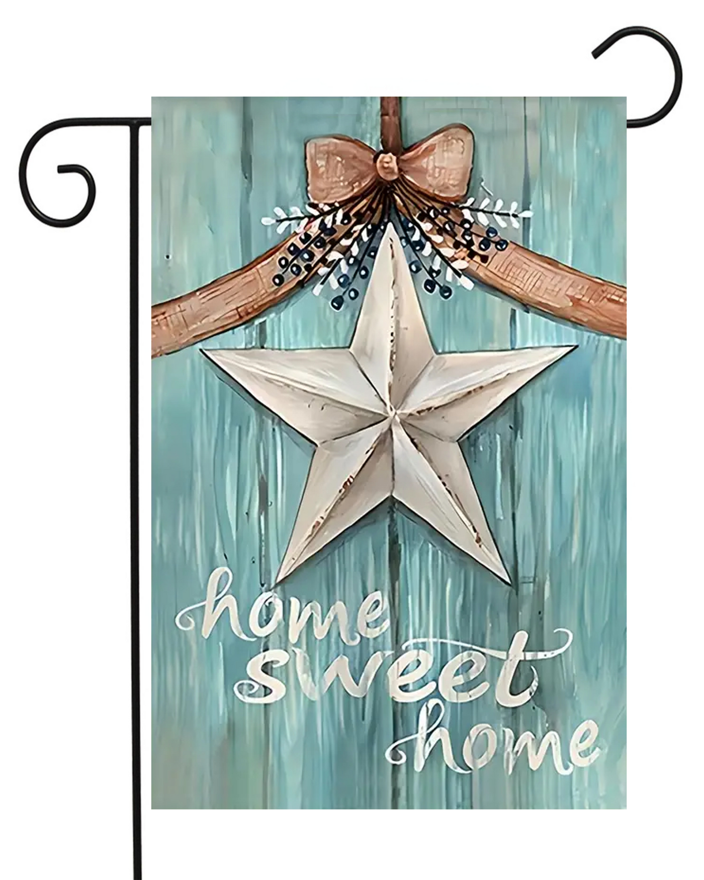 Home Sweet Home White Star Garden Flag #G2617