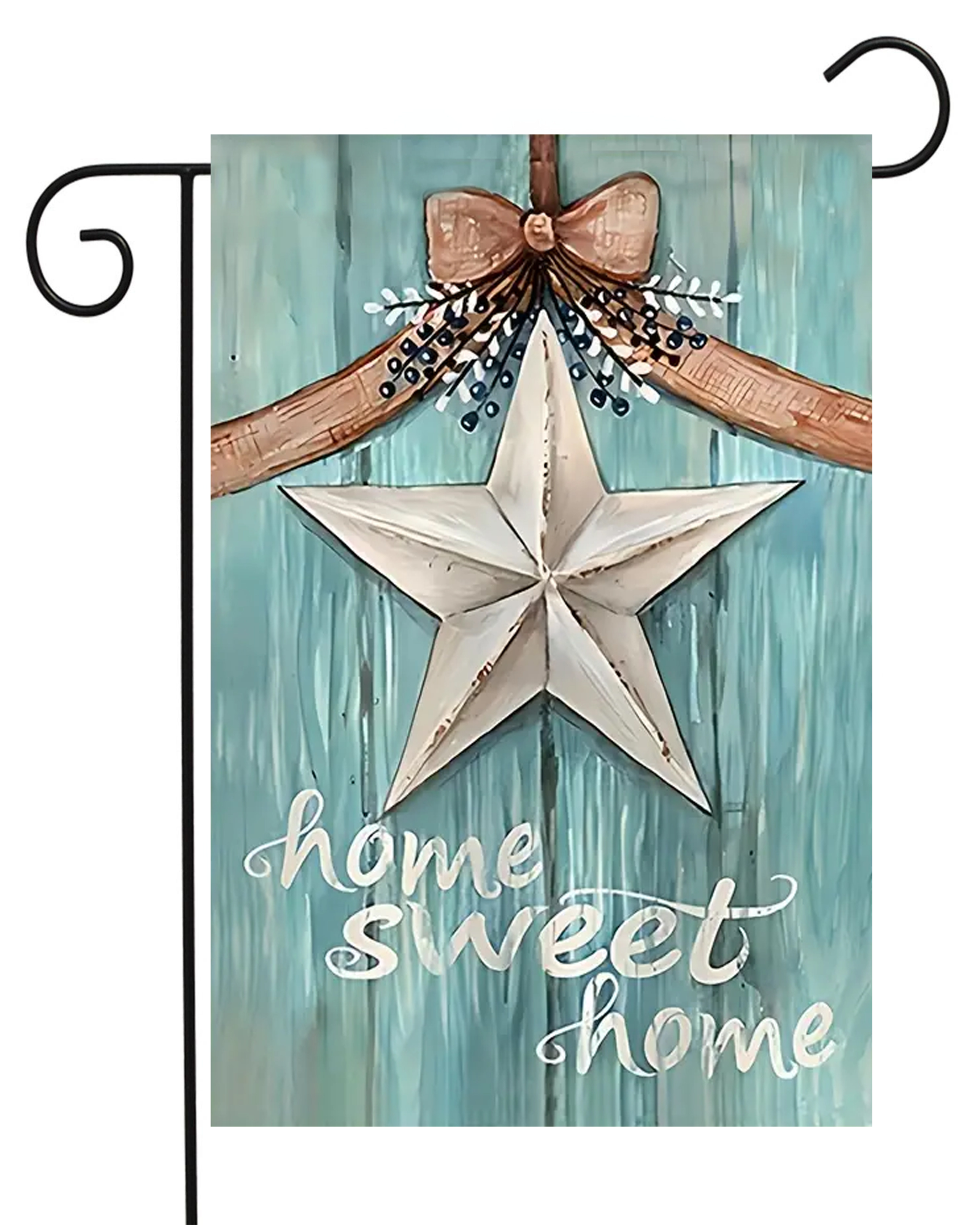 Home Sweet Home White Star Garden Flag #G2617