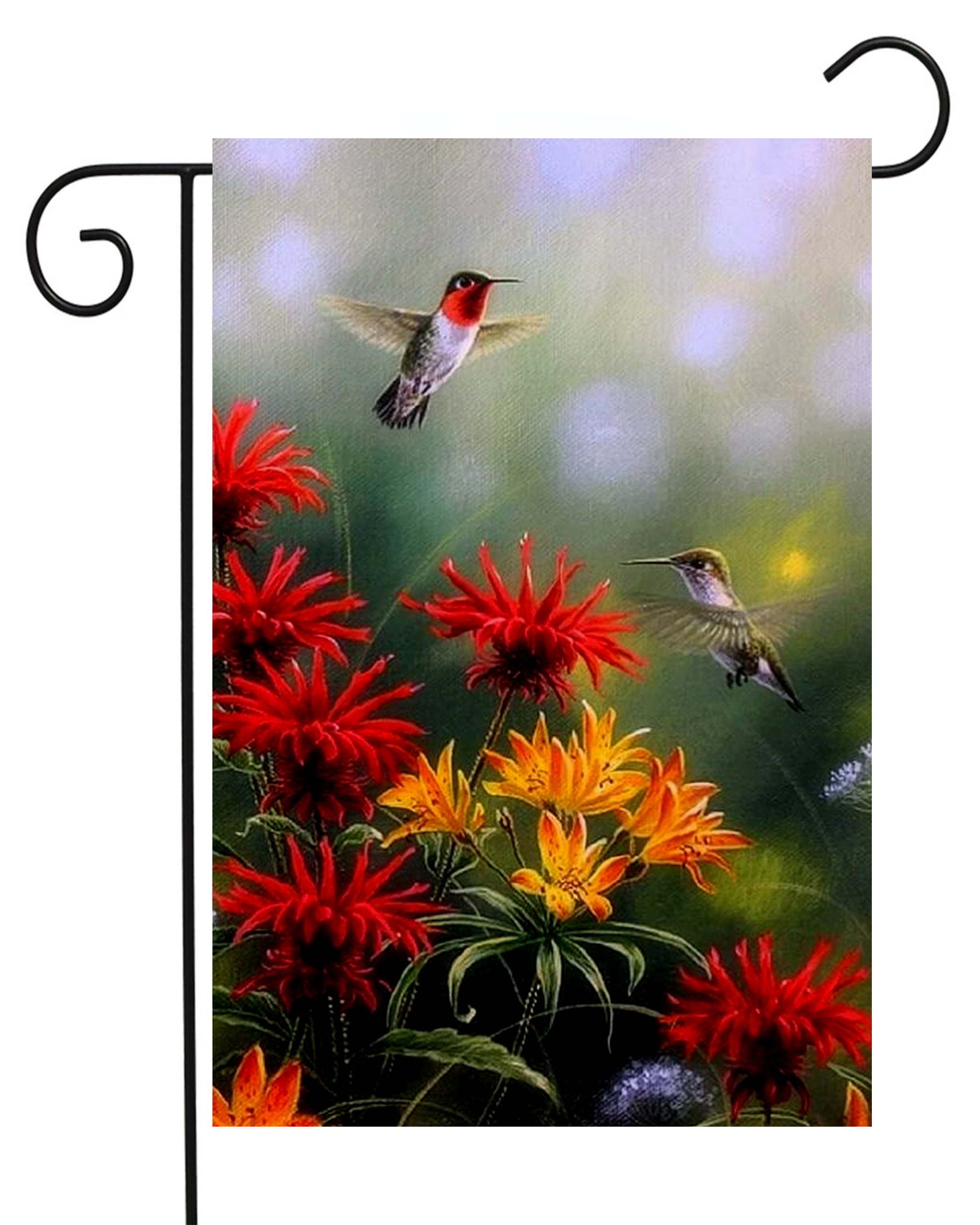 Hummingbirds and Flowers Garden Flag #G1277