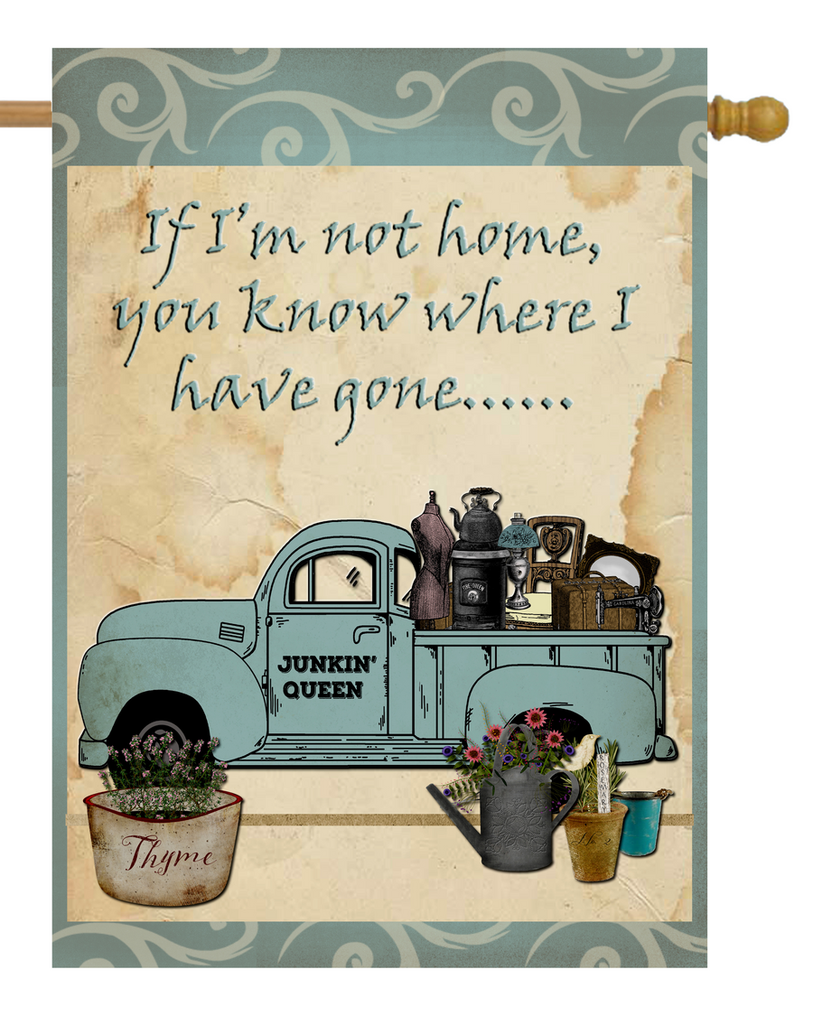 Junkin Truck Blue House Flag # H1021