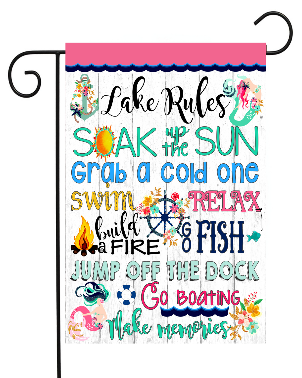 Lake Rules Garden Flag #G1094